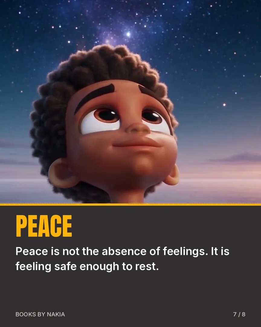 Peace: a boy under a starry sky, and one sentence about feeling safe enough to rest