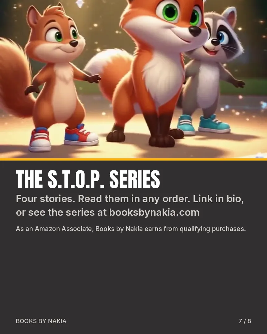 The S.T.O.P. Series: Finn and friends, with where to find the books