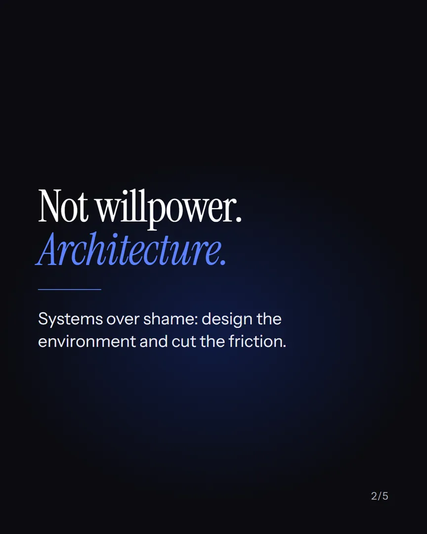 Not willpower. Architecture.